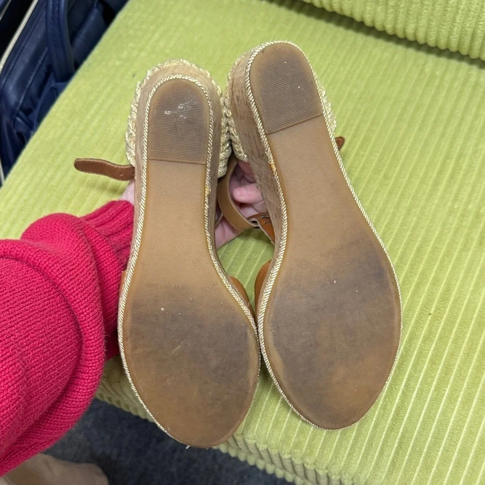 Ralph Lauren Brown & gold Wedge Sandals